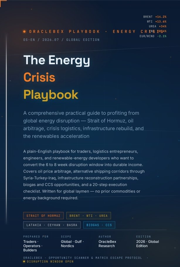 EbukaBex's tweet photo. When the Strait of Hormuz closes, the energy market resets. Most panic. The prepared profit.

This book shows you exactly how.

— Oil arbitrage
— Alternative shipping routes
— Infrastructure reconstruction
— Renewables acceleration

No experience needed. Just speed.

Get the Playbook (click the link on my bio or here) → Join my Telegram channel to get the book for free --- https://t.co/5gwZSVnH7D