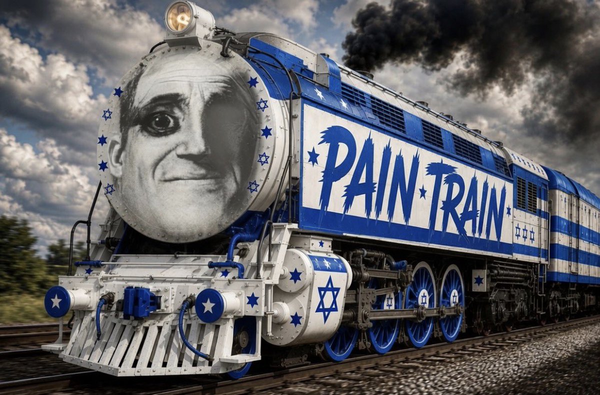 Paintrainsol's tweet photo. @chudhouse_sol @pxblocito You have been visited by the Israel paintrain. Please bring all your sheckles and board the train 🚂🇮🇱 https://t.co/t5pOtx4cL5