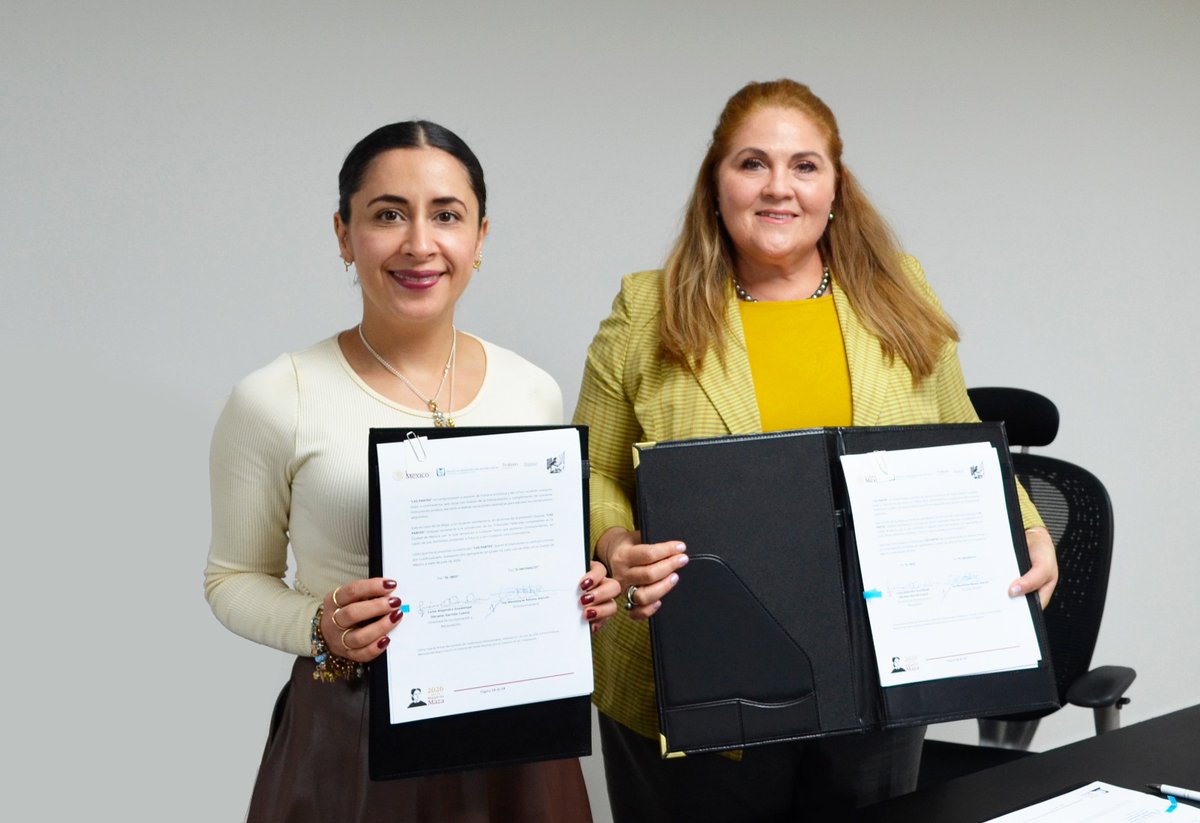 Fonacot_oficial's tweet photo. ✅@Tu_IMSS  y Fonacot firmaron un convenio de colaboración para el intercambio de información en beneficio de las personas trabajadoras de México. El acuerdo fue signado por la titular de Fonacot, Wendolyne Retana Alarcón y la Directora de Incorporación y Recaudación del IMSS, Luisa Obrador Garrido Cuesta.  🤝