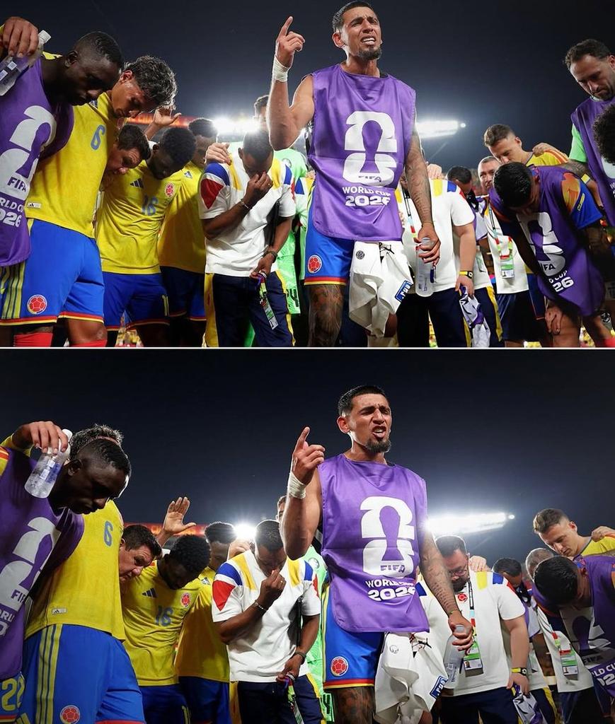 utdMaggie's tweet photo. Daniel Muñoz praying after Colombia game at world cup https://t.co/kKvOnHK5lE