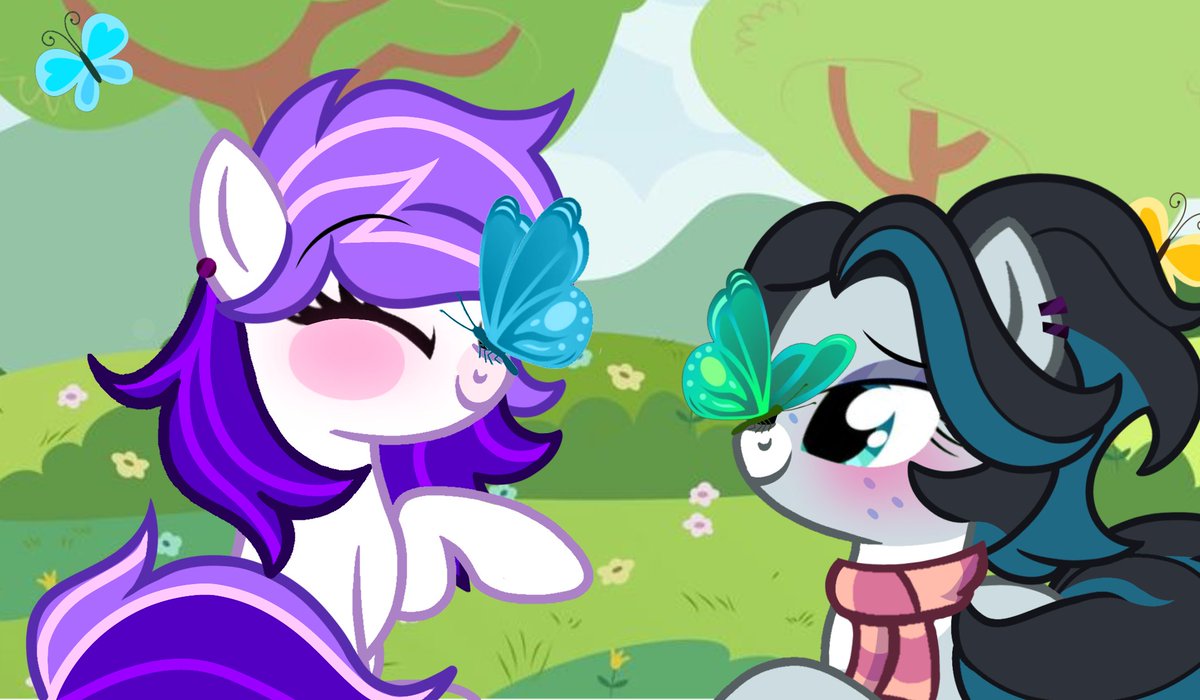 NorthernShinePT's tweet photo. these two are adorable  ^^
Aurora and Midnight Moon Shine! 
Should I draw more of these two? also I felt really hindered, it took me a really long time to do Midnight Moon Shine ;-;
#mylittlepony #mlp #pegasus #pony #ponytown #artist #art #cute #furry #midnight #moon #shine https://t.co/xPyJhC4hkc