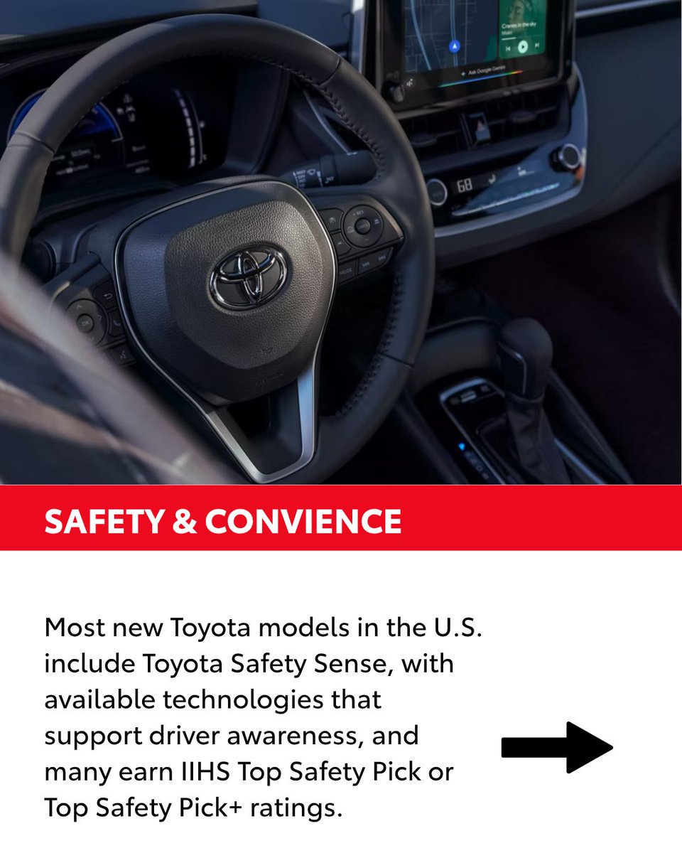 ToyotaOKC's tweet photo. From flexible powertrains to smart safety tech and long‑term reliability, Toyota is built to fit your life today and every mile ahead. Start scrolling to see why your next ride should be a Toyota!

Visit us: https://t.co/1yYd5i7ALz https://t.co/6RitTt8nWO