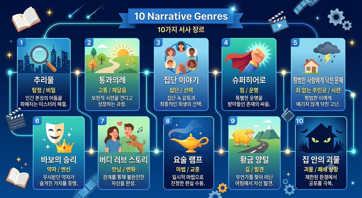 yulliuiread's tweet photo. 10가지 장르 요약입니다 https://t.co/8wd7vEIP7v