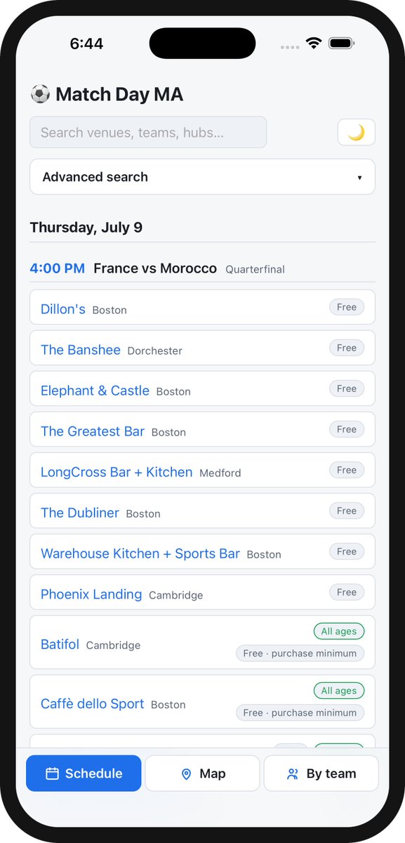 natea's tweet photo. If you're as crazy about the World Cup Soccer matches as I am, you want to know where the action is!

That's why I built Match Day. It uses your location to find watch parties near you. Try it!

iOS: https://t.co/5xewQ34Qjn

Web: https://t.co/lrvvivrIzu

#worldcup #fifa #soccer https://t.co/flZDvOsS5f