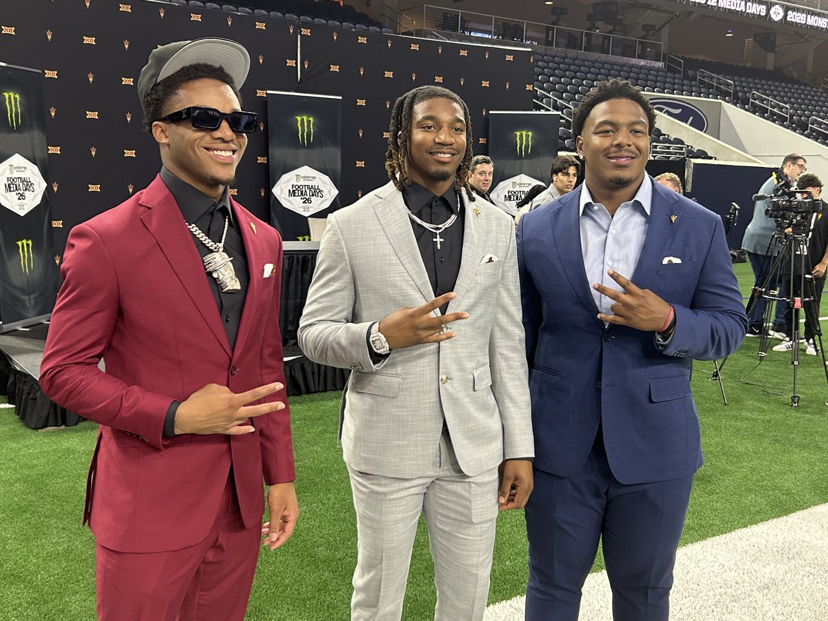 RedZoneETX's tweet photo. "It’s a different culture." These East Texas standouts are bringing a piece of home to the Big 12. Hear from the trio on their bond and goals for the upcoming season. https://t.co/2IiXnJlhwc 

@ASUFootball
@fitecullen
@RawlsLyrik https://t.co/DZmMXfCSd9