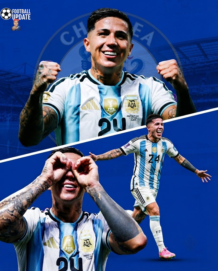 FootballUpdateo's tweet photo. 🚨⚽Enzo Fernández on his future after scoring the winning goal for Argentina against Egypt:

🗣 “I'm not thinking about my future now. I'm here living this moment that is incredible for me and after the World Cup, we'll see.”

~ @DAZNFootball
via @FabrizioRomano #cfc https://t.co/7Pzra2ELfF