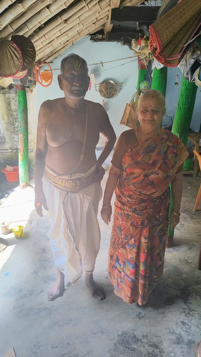 Sastha93883062's tweet photo. Hara Hara Sankara Jayendra Sankara

Irulneeki is a very very small micro interior village in Tiruvarur District,Tamilnadu.

The oldest temple Sri Lakshminarayana Perumal is in the agraharam,Irulneeki.
I have visited the temple and met the Srivaishnava couple in their old house in the same agraharam village. 

The village is  very prominent in Kanchi Sri Matam circle because Kanchi Sage  Sri Sri Jayendra Saraswathi Swamigal was born(avathara sthalam) here which has added significant value.

The  senior most temple Priest Srinivasa Raghavan V(80yrs) and Prema(70yrs) live in Irulneeki,Thiruvarur District,Tamilnadu.
Pin:614708

The couple is sacrificing their life for the spiritual cause,strengthening the bonds in Sanathana Dharma.

They  seek financial  support from each one of you because they live in a very remote village,with no source of income. They deserve your generous support please.

No children.

No income.

Kindly help the Temple Priest.
Kindly help.🙏

Namaskaram.
CITY UNION BANK 
SRINIVASA RAGHAVAN V
209001001585393
IFSC CODE
CIUB0000298
Phone:
8248598017
7339425768( Gpay- Wife's name)