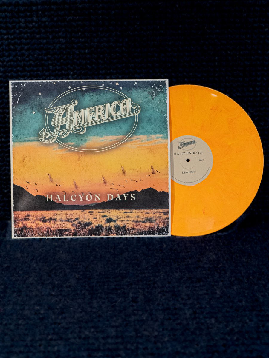 americaband's tweet photo. HALCYON DAYS on Orange-pressed vinyl 🟠☀️🎶
Out this Friday, July 10 - Halcyon Days is yours soon. Pre-order &amp; Pre-save now to get it as soon as it's out!

⏯ https://t.co/kiWsT0NyKO https://t.co/YcEo3Qrf5M