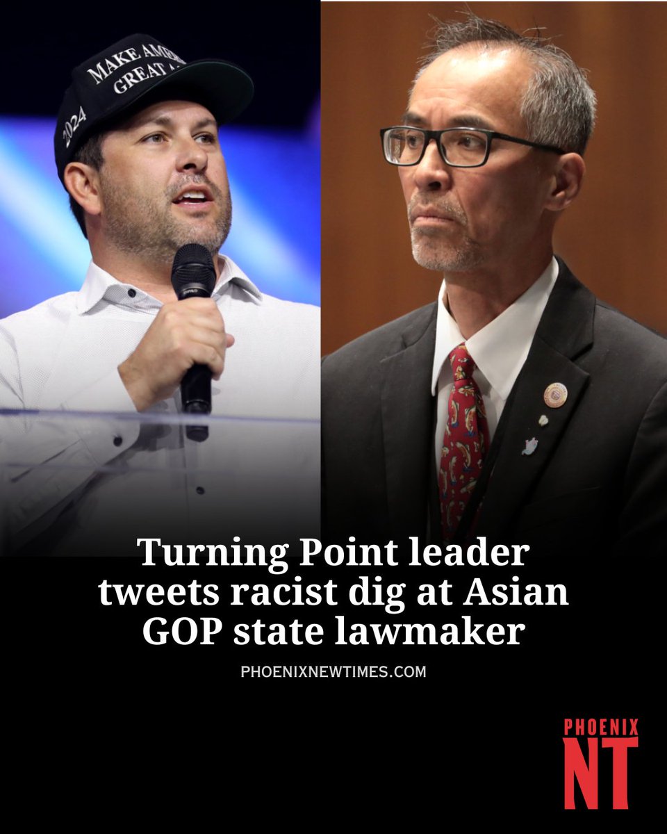phoenixnewtimes's tweet photo. Turning Point COO Tyler Bowyer asked GOP state Rep. Quang Nguyen -- who fled Vietnam as a child -- if he could speak English.

🔗: https://t.co/F0WTN1S3iL https://t.co/T5yM4bPzS2