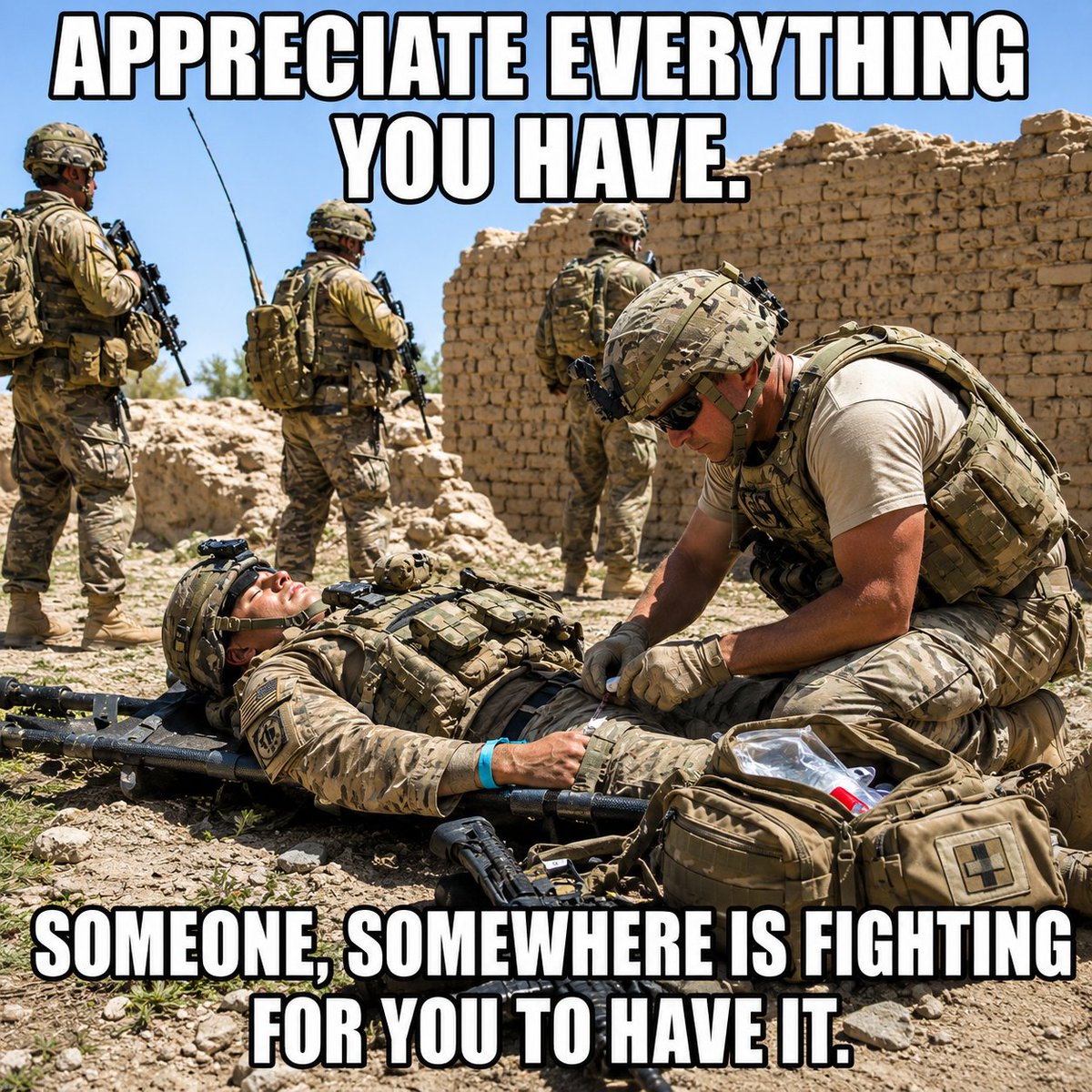 JRM58506966's tweet photo. Appreciate what you have.
The freedoms and comforts many of us enjoy every day didn't happen by accident. They exist because, for generations, men and women have volunteered to stand watch, train, deploy, and, when called upon, risk everything in service to our nation. https://t.co/lZwpD3tsyz