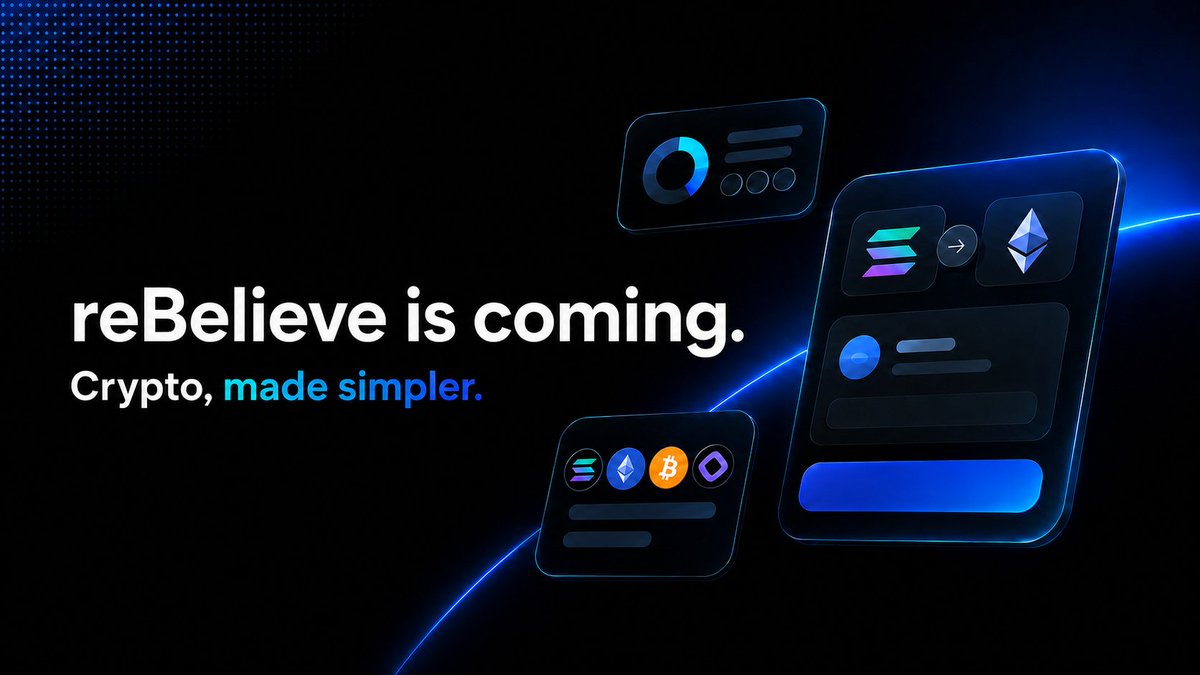rebelieveapp's tweet photo. reBelieve is coming. 
Crypto, made simpler.