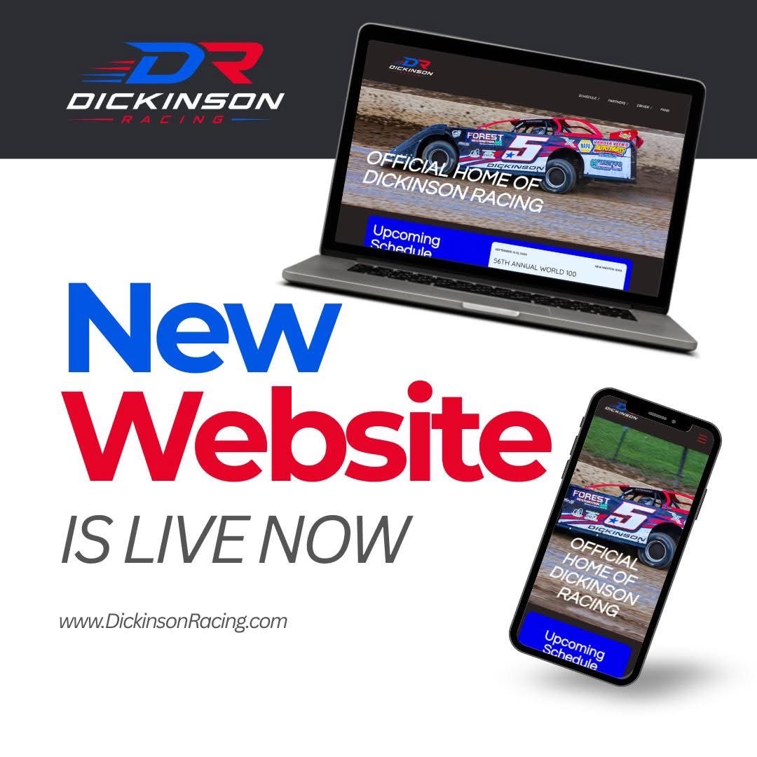DickinsonRacing's tweet photo. 💻 The New Official Online Home of Dickinson Racing is LIVE! 

Get all the latest information from Dickinson Racing online at https://t.co/oeCKVsLQ9f. Available now, upcoming merchandise, schedule and fan content. 

VISIT NOW >> https://t.co/oeCKVsLQ9f https://t.co/UHLNSB3uwN