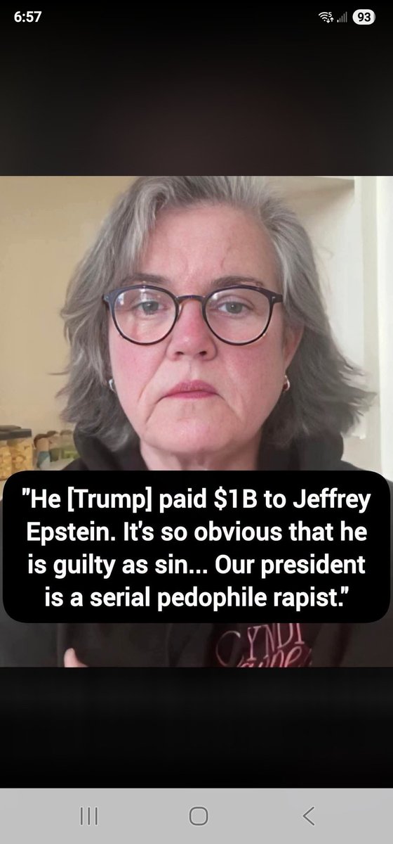 Lexximagic's tweet photo. 🚨Rosie O'Donnell: "He [Trump] paid $1B to Jeffrey Epstein. It's so obvious that he is guilty as sin... Our president is a serial pedophile rapist."

Thoughts? https://t.co/WnQo8kCI78