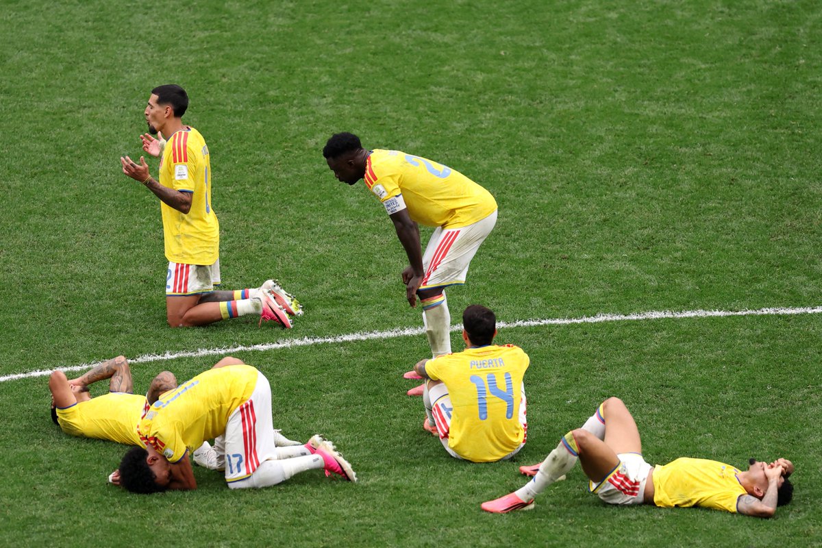 GoalJP_Official's tweet photo. 🇨🇴 無敗のまま敗退…　

スイスとのPK戦の末にラウンド16でワールドカップ敗退が決まったコロンビア。

今大会ではグループ首位通過、5試合で3勝2分け（※PK戦は引き分け扱い）、わずか1失点の好成績も、2014年大会以来の準々決勝進出は逃した。 https://t.co/4e5YSrAkRf