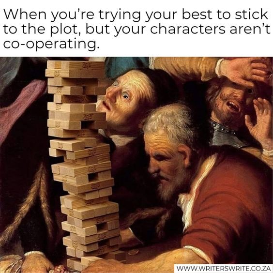 RWoodsFiction's tweet photo. Writer Problems

When you try your best to stick to the plot, but your characters aren't cooperating. 😂

Do you have this problem? 

 #writerslife #writingcommunity #asmsg https://t.co/gG03OVGWbK