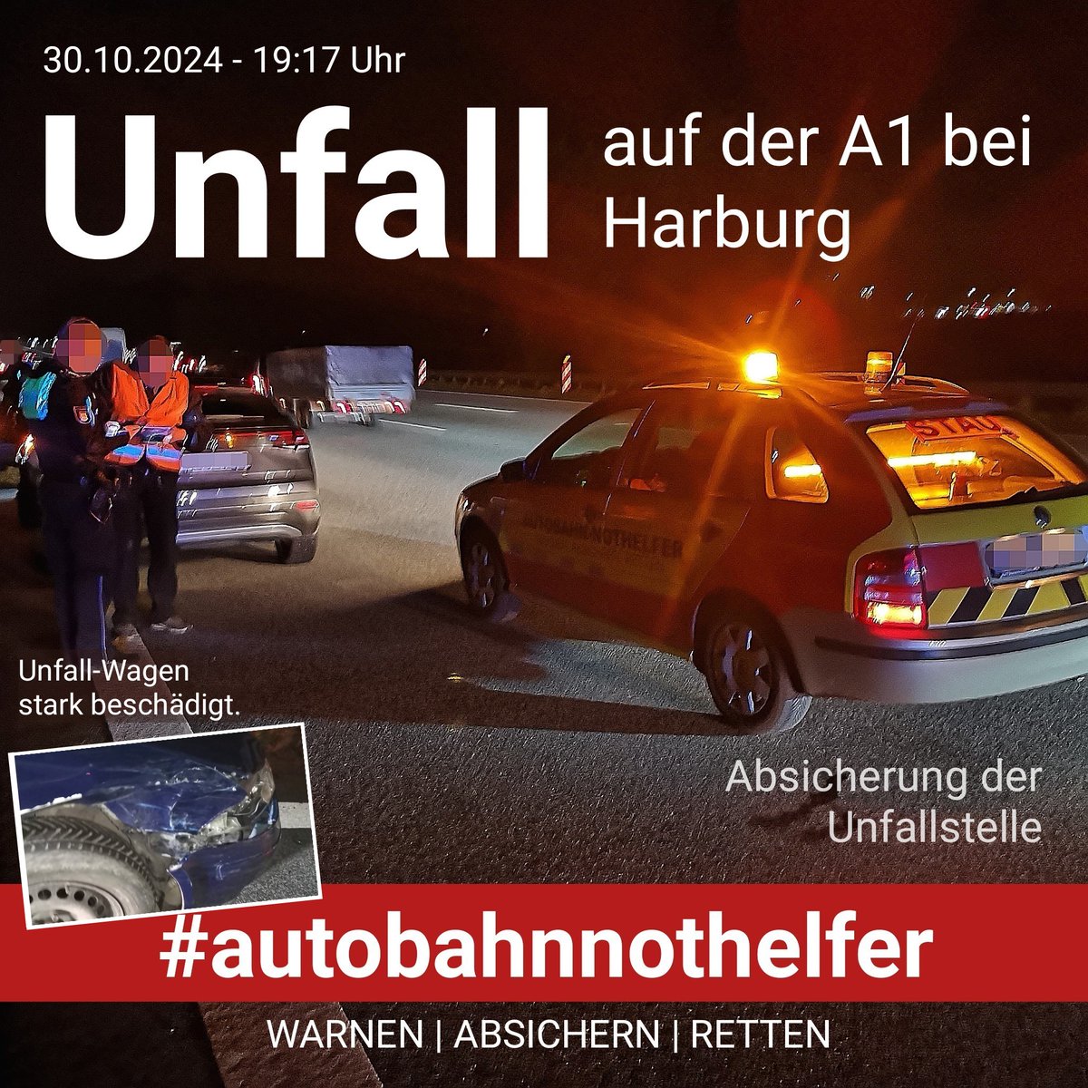 A1nothelfer's tweet photo. #Hamburg #Rothenburgsort - 
2025: 50 Jahre (1975-2025) #autobahnnothelfer .
#WARNEN | #ABSICHERN | #RETTEN. #Rettungsinitiative.
Mehr als 3000 #Einsätze und Hilfeleistungen im Norden. https://t.co/IiKSxkH0lc