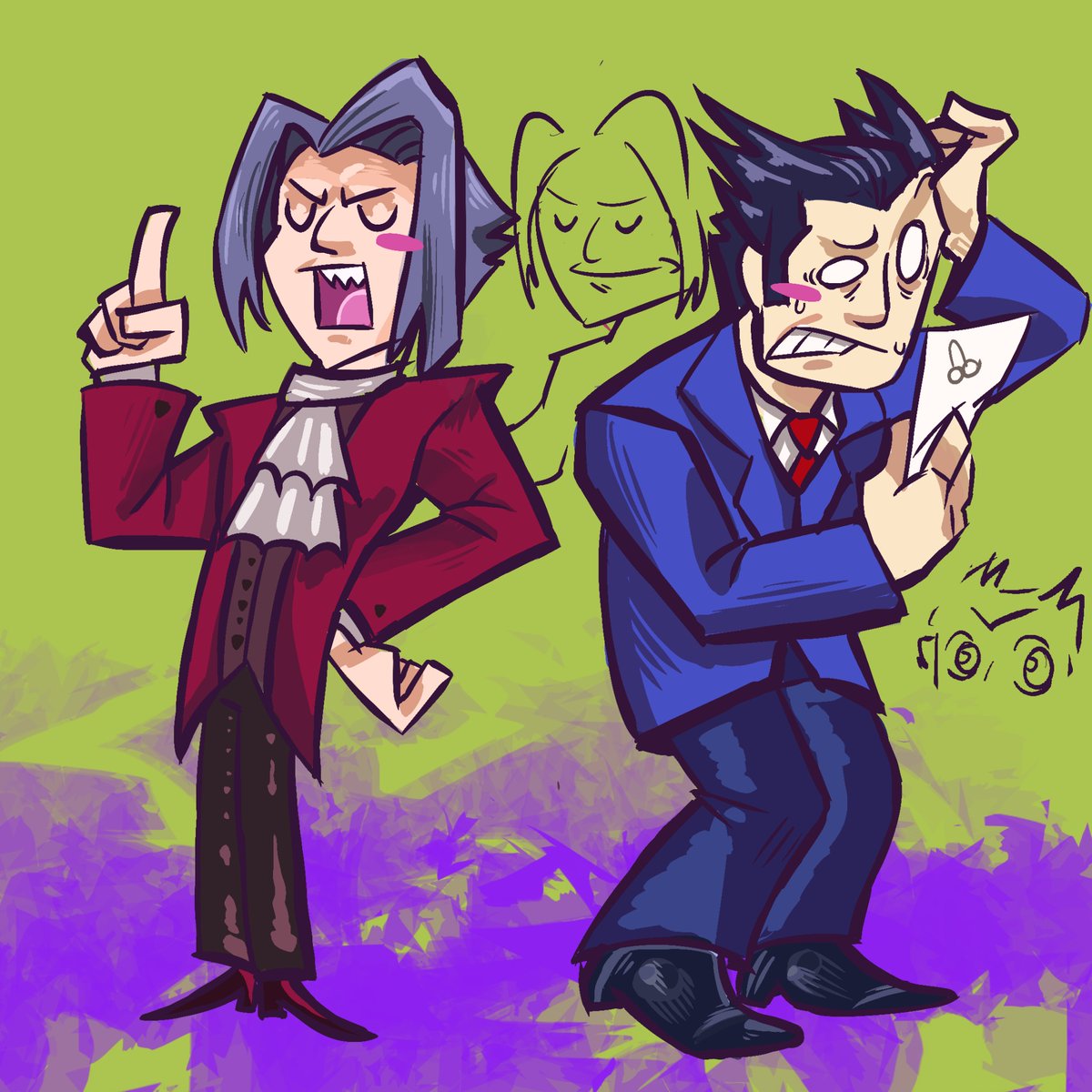 FelixReiz's tweet photo. My takes on #narumitsu #aceattorney https://t.co/RLGfPZtYPq