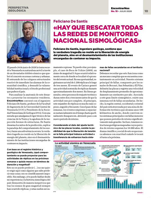 ForoCivicoVzla's tweet photo. Feliciano De Santis: Hay que rescatar las redes de monitoreo sismológico en Vzla. La verdadera tragedia no reside en la liberación de energía del planeta, sino en el desmantelamiento de instituciones encargadas de contener su impacto. Más en #EncontrarNos👉https://t.co/ZLbLJy9BTv https://t.co/mxNF57RJ5v