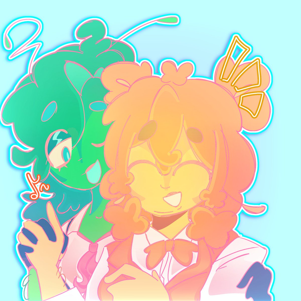 plumypencil's tweet photo. Attack on @soapyysoda with their #twox gijinkas 👀👀👀💛💚💛💚 https://t.co/q30l5tRWwJ