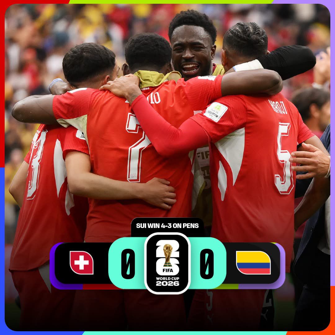 porktendencia's tweet photo. "Suiza":
Porque eliminó a Colombia y avanzó a cuartos de final del Mundial 2026 https://t.co/WUDG1VEkEz