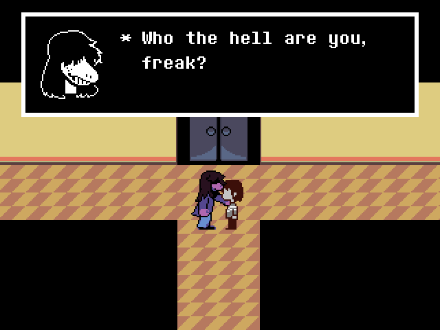windsockgirl's tweet photo. So, I was replaying DELTARUNE (Chapter 1) but the GONER MAKER section wasn't interrupted and I'm playing as my VESSEL?

This is a bit weird, I don't know what happened here. Do I keep playing?

#DELTARUNE https://t.co/fwZjcTaQz3