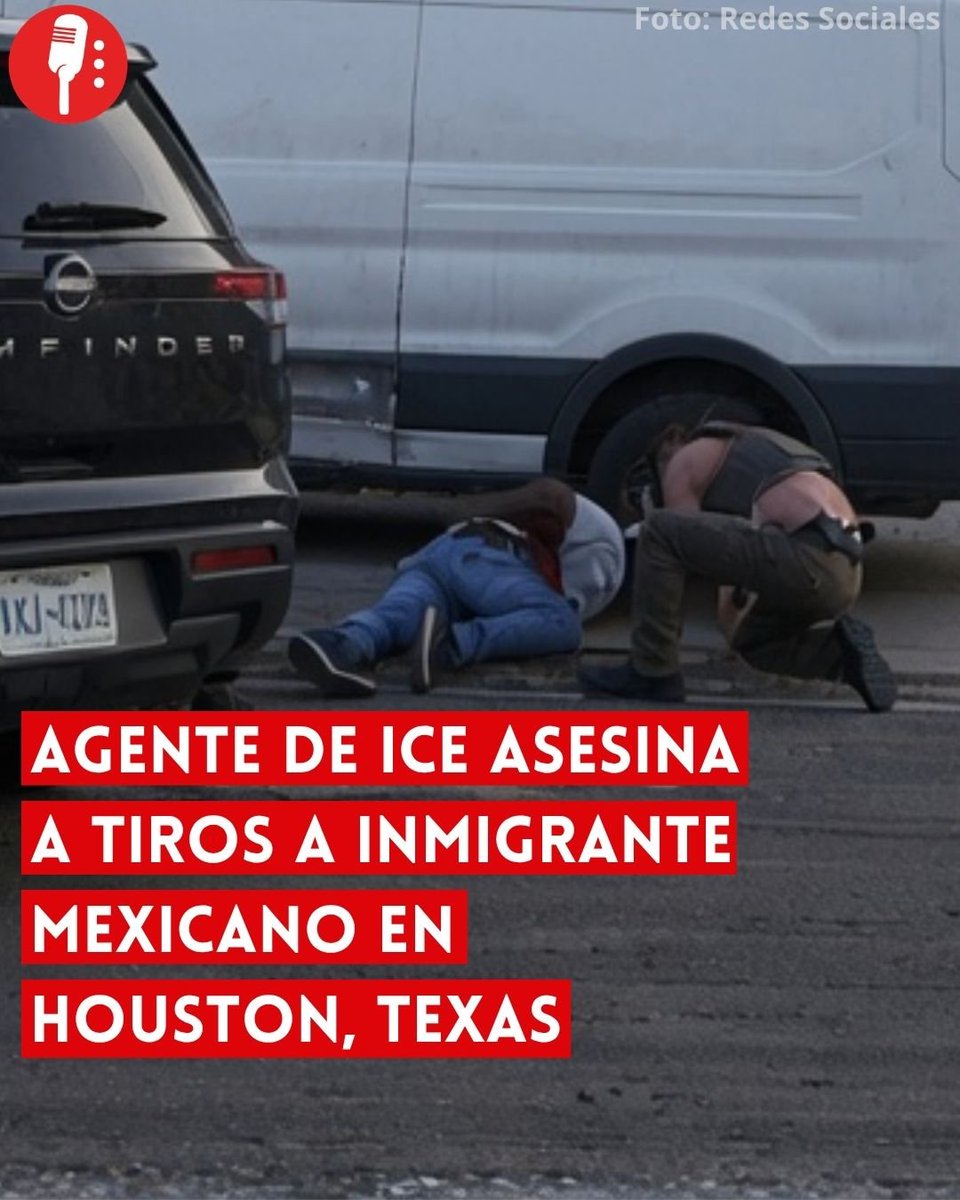 ReporterosMX_'s tweet photo. ⭕️ OJO | AGENTE DE ICE ASESINA A TIROS A INMIGRANTE MEXICANO EN HOUSTON, TEXAS 

Un ciudadano mexicano falleció tras recibir disparos de un agente del Servicio de Inmigración y Control de Aduanas (@ICEgov) de Estados Unidos, durante un operativo de arresto en Houston, Texas. https://t.co/vE1AhT3VtE