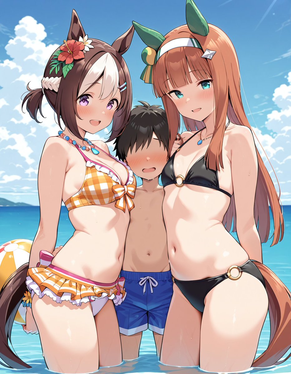 atitiki's tweet photo. スペシャルウィーク＆サイレンススズカ （ビーチ） https://t.co/8HMtfcMEv1