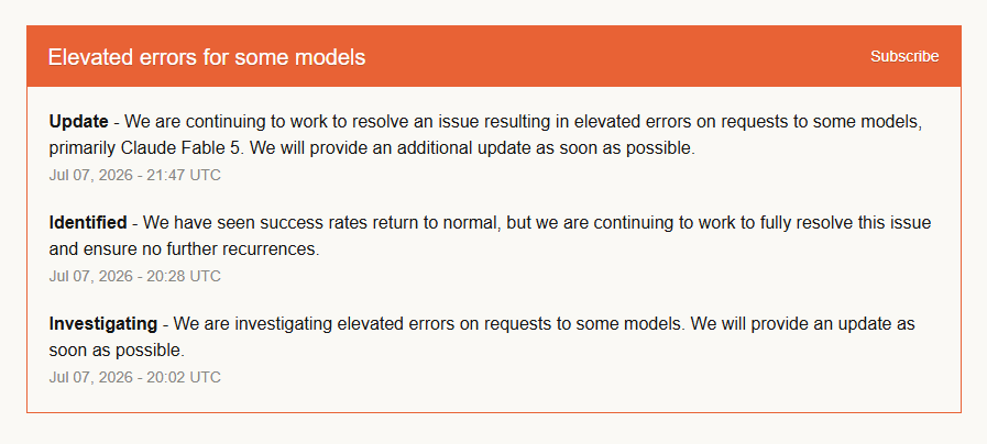AndroidRenteria's tweet photo. So @AnthropicAI extends #fabel5 usage one more week and then immediately has problems serving the model. Will they reset usage after this? You know who does reset usage after fails? @OpenAI does! https://t.co/dqpvQo3Vog