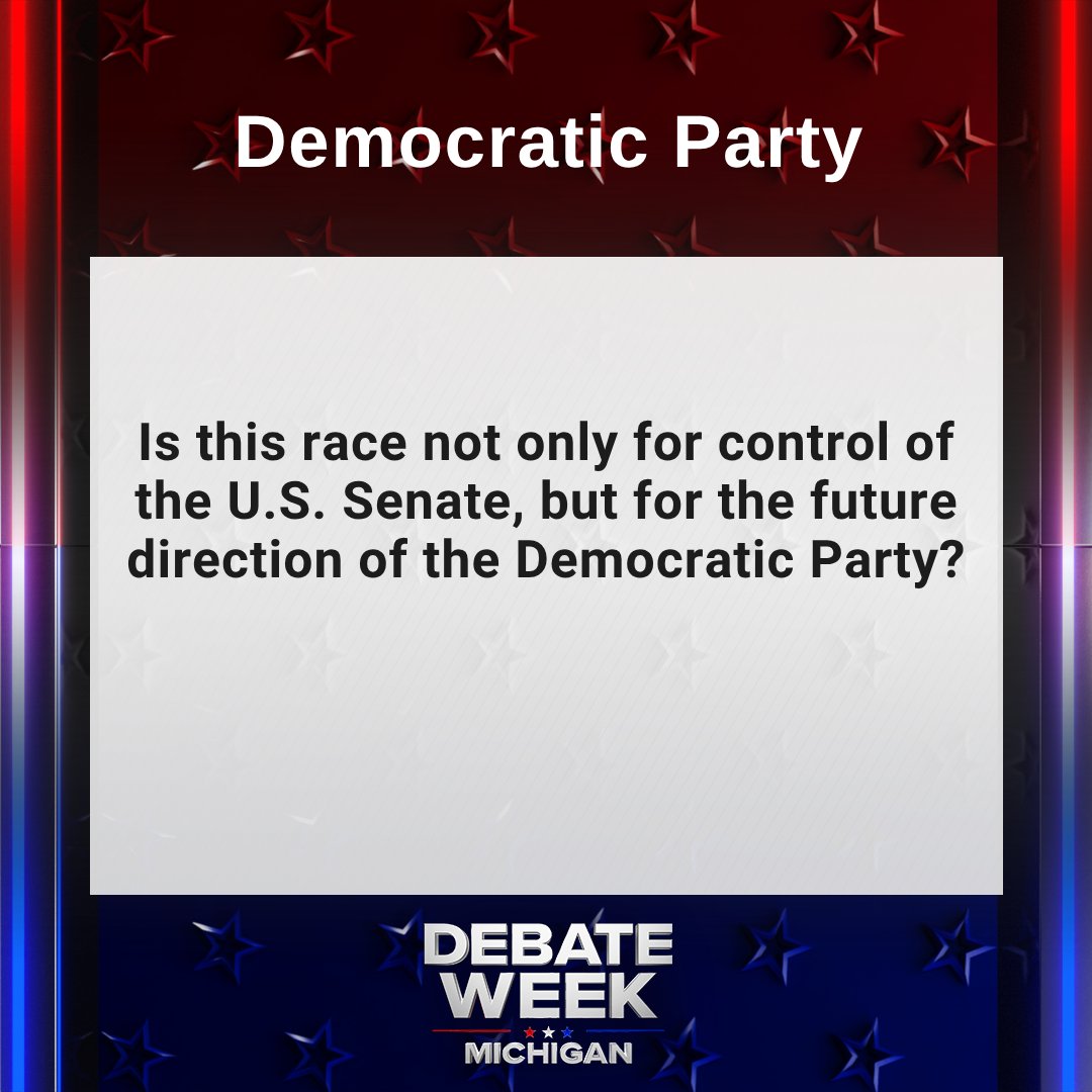 WLNS's tweet photo. #MiSenDebate: Is this race not only for control of the U.S. Senate, but for the future direction of the Democratic Party? https://t.co/f5eNm5pCvD https://t.co/gpuKXtILVd