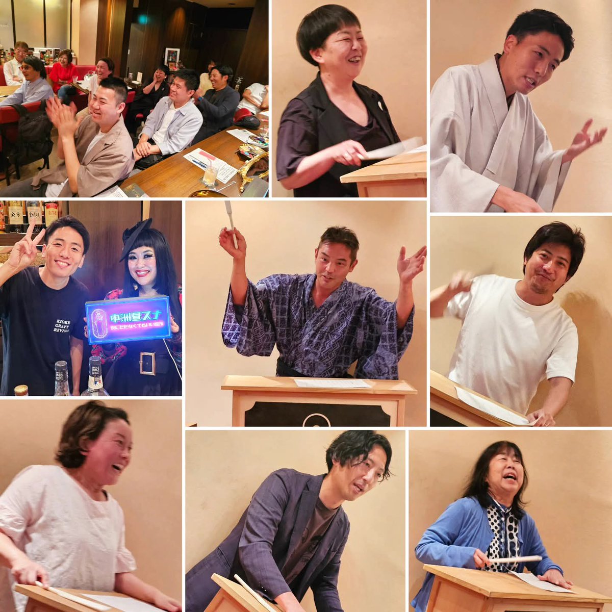 ActionForSocia2's tweet photo. ラジオVoicy🎧
#253【レポート】旭堂南歩・講談ワークショップ Vol.8～すべての物語は語られる価値がある
https://t.co/im1unYTIhM
(音声で聞けます)

ーーーーー
　　ㅤㅤ
6月14日(日)に開催した、講談ワークショップのレポートです。
　　ㅤㅤ
■開催背景
私たちは一人ひとり異なる体験(望んだこともそうでないことも)を重ね、たった１つの物語を生きています。しかし無意識のうちに、その物語を「価値があるか／ないか」でジャッジしてしまいがちです。
　　ㅤㅤ
この講談ワークショップが目指すのは、そのジャッジを外すことです。「すべての物語は語られる価値がある」という信念のもと、講談という「型」が自分を物語る扉を開けてくれます。参加者は自分のエピソードをその場で書き起こし、「修羅場読み」のリズムに乗せて語ります。
　　　ㅤㅤ
今回のお題は「ちょっと待ってよ～」。

■講談イントロダクション
落語がフィクションで笑わせるホームドラマなら、講談は史実をベースにした大河ドラマ。
「修羅場読み」は、独特のリズムで語る独白形式のパフォーマンス。マイクなしで壁に向かって読み続けることで腹式呼吸・滑舌・鼻濁音が身につくとされます。
　
まず南歩さんが「那須の与一」の一節（本来25分）を4分半に凝縮して実演し、参加者もテキストを使ってリズムを体験しました。
なんとこのワークショップに参加するために、わざわざ大阪からご夫婦でもお越しくださいました(みやちゃん、ありがとう！)

■ワークショップの流れ
- 講談の歴史・概要説明と修羅場読みのデモンストレーション（約25分）
- 参加者によるリズム体験
- 「ちょっと待ってよ～」をテーマにした個人ライティングタイム（約15分）
- 全員発表
- 南歩さんによるフィードバック・感想共有

■参加者の発表——
参加者は講談師になり切って、全員が発表します。
＜例＞
- 第1席「推しは1000年前に死んでた話」
- 第2席「庭木に見覚えない実がなっていた話」
- 第3席「親子で飛行機に乗り遅れた話」
- 第4席「韓国でトイレに行けなかった話」
などなど…
　　ㅤㅤ
南歩さんは全席を通じて「過去最高レベル」と評し、内容の質だけでなく聴衆のリアクションの質を特に称賛してくれました。

■ピッチャーよりもキャッチャー
聞いてくれる人がいるから語られる。語ることで癒され、乗り越えられる。
現代はSNSの普及でみんながピッチャー（発信者）になれる時代。でも本当に重宝されるのは、どれだけいいキャッチャー（受け手）になれるか。
——これが講談ワークショップの本質なのです。
　　ㅤㅤ
どのストーリーにも気づきがあり、自分らしさがありました。講談という古典の「型」がそれを許し助けてくれる、まさにエンターテイメントの力です。
　　ㅤㅤ
実は企業のキャリア自律の研修としても大人気のこの講座。
なぜなら抑圧や「べき」から動くのではなく、主体的に自分の人生の手綱を自分でしっかり握っていくための第一歩が「自分のことを自分の言葉で語る」ことだからです。
南歩さん、今回も本当にありがとうございました！　　ㅤㅤ
　　ㅤㅤ
＜次回開催＞
日時：2026年10月17日（土）11:00～12:30
場所：中洲昼スナ「役にたたなくてもいい場所」福岡市博多区中洲２丁目７−５ 第３タワービル２階 Bar Day-Break
内容：あなたの人生のエピソードを「修羅読み」という講談のリズムに乗せて語ります。世界に一つだけのオリジナル講談を創りましょう！

《過去のレポートはこちら》
■講談ワークショップ第3回
https://t.co/9nVr5hGgyi
■ラジオVoicy #10 【ゲスト】上方講談師・旭堂南歩さん
https://t.co/JEpkoJ8QlX
■ラジオVoicy 
#191【レポート】旭堂南歩・講談ワークショップ Vol.6～すべての物語は語られる価値がある
https://t.co/0HkTIwtz4L