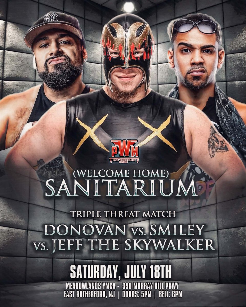 WrestlingMagic's tweet photo. New Match Announcement!
Jeff The Skywalker returns to PWM and he faces not one but TWO former PWM World Champions: Donovan and Smiley in a Triple Threat Match! This one may steal the show!
ποΈ https://t.co/KlqFXIUAtQ
#ThisIsMagic https://t.co/qjjxj9TDFs