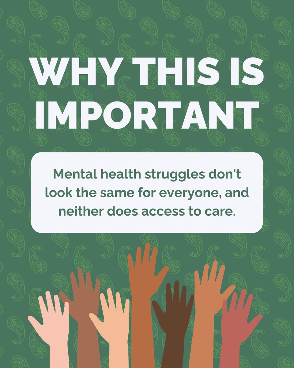 TheBandanaProj's tweet photo. July is Minority Mental Health Month  💚

Mental health struggles don't look the same for everyone, and neither do the barriers to getting help.

#GreenBandanaProject #GreenBandana #MentalHealth #MinorityMentalHealthMonth #YouAreNotAlone https://t.co/7W4obU1kZR