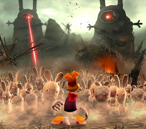lanalora2099's tweet photo. @GageEllis20 @SirTylerrrr @charliepgavin they were the main enemy of the kind-of cancelled rayman 4, bunnies that got bullied into hiding underground which formed a plan to take over the world and enslave everyone

to meet the holiday deadline the game got cancelled and its assets got reused for a party game https://t.co/sCxSyUFYpd