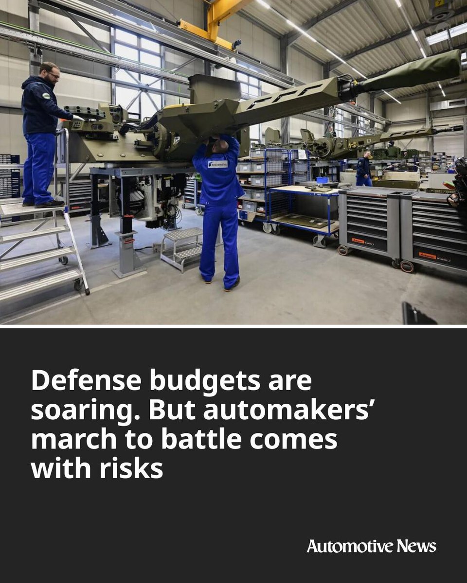 Automotive_News's tweet photo. Automakers are exploring ways to support militaries around the globe as defense budgets surge, but they must contend with the muddy worlds of government contracting and strict certifications for tools of battle.
#defensebudgets #defensebudget #automotive #autoindustry https://t.co/W7KgmPJCgn