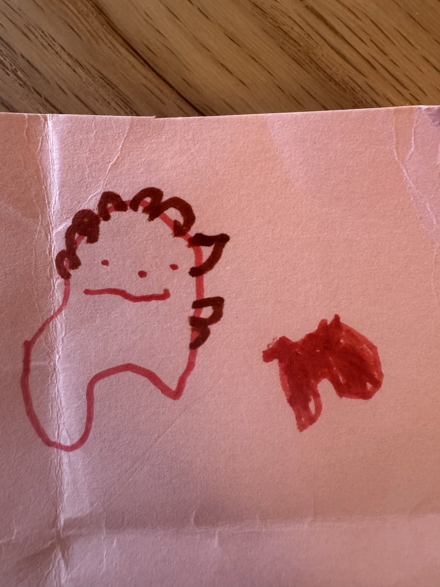 ouchitabi2025's tweet photo. 幼稚園から帰ってきて、お手紙って渡された4歳娘が描いたライオンが可愛すぎた🦁 https://t.co/r1m3Y2nB8s