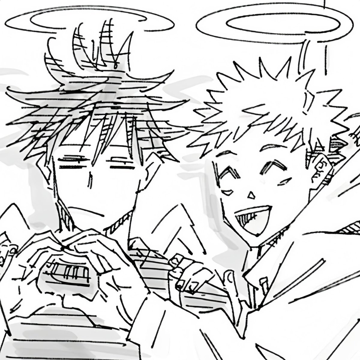 malomarrs's tweet photo. megumi so -_- and yuuji so ^_^ https://t.co/rG3U2yS3QI