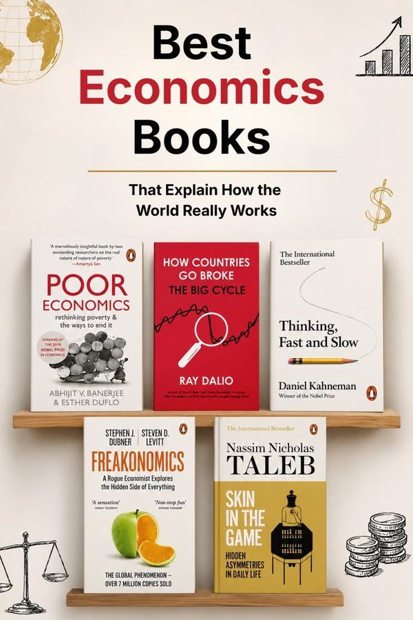 SarahAIHub's tweet photo. Best Economies Books.That Explain How the World Really Works. https://t.co/S5WFqnt1o8