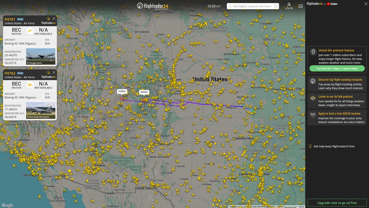 AIYeyENGDdJkjTr's tweet photo. July 8, 2026
#McConnell Air Force Base ==> 

#FIST61 #AE63B8 USAF KC-46A Pegasus 
#FIST62 #AE5E0C USAF KC-46A Pegasus 

#SNAP23 #AE5FAE USAF KC-46A Pegasus https://t.co/ndpiEjKzEi