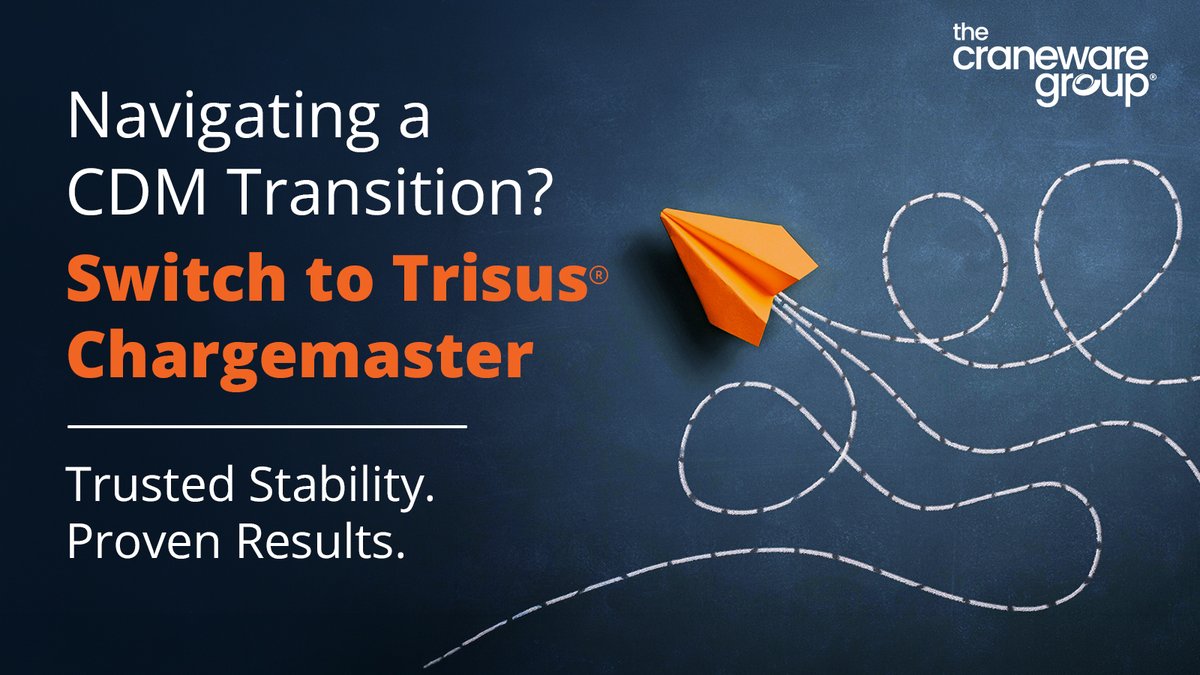 craneware's tweet photo. Transitioning to a new chargemaster vendor AGAIN? 

For over 25 years, Trisus® Chargemaster has been the single source of truth for hospitals — merging CDM management with continuously updated regulatory, coding, and pricing intelligence.​

Let's talk! https://t.co/4lcJsHAbMn https://t.co/PdXd7yIMEf