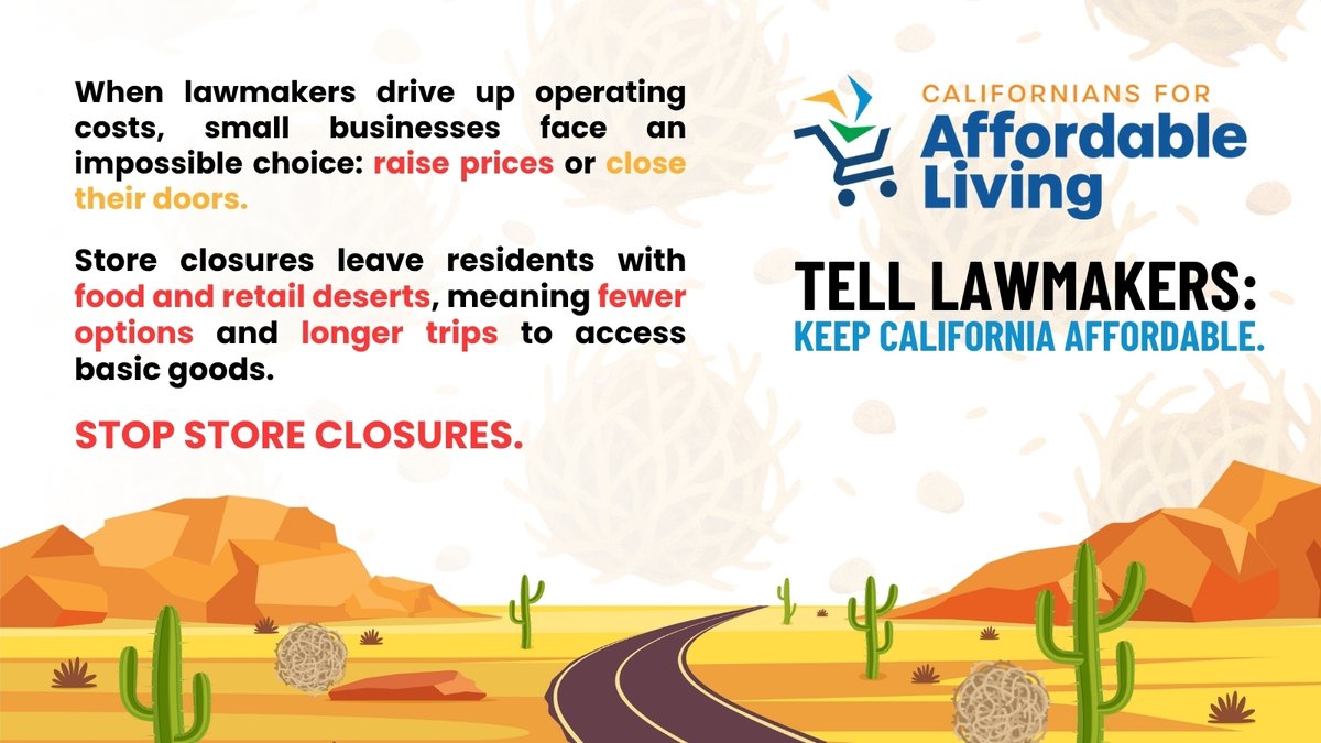 keepcaaffordabl's tweet photo. When costly mandates force stores to close, lower-income neighborhoods are hurt the most, facing food and retail deserts that mean fewer options and longer trips to access essentials.

Prevent food and retail deserts. Learn more at https://t.co/hjjFyFmdPV. https://t.co/6q71Be5FGb