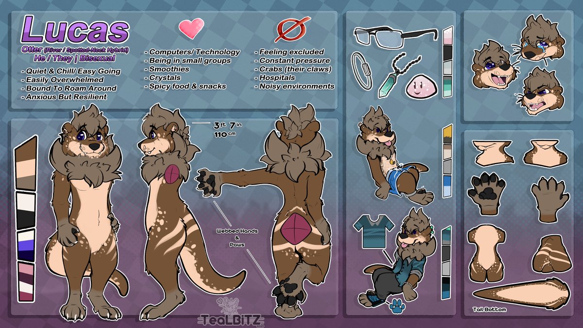 TeaLBiTZ's tweet photo. Made myself a new ref sheet  🦦✨ https://t.co/A9LLOXeE03