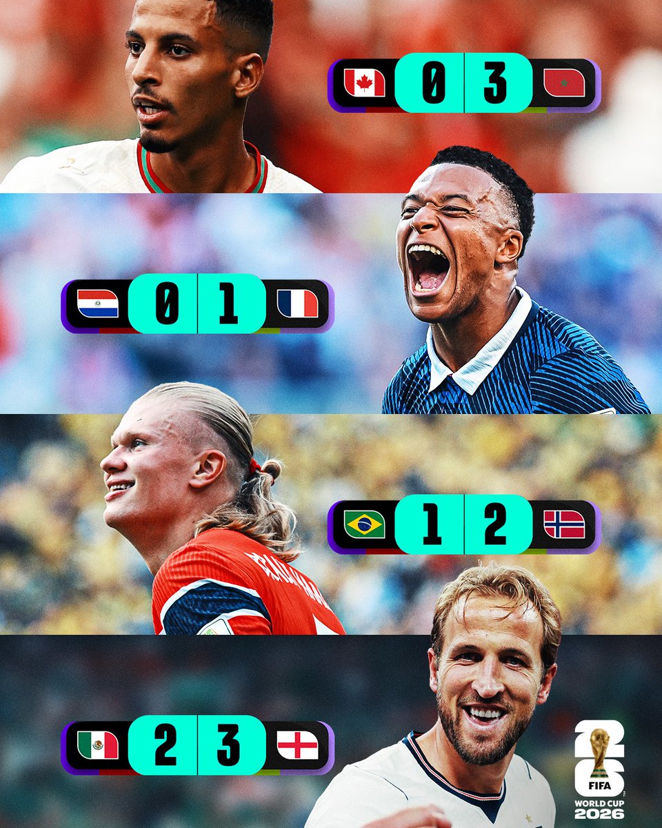 FIFAWorldCup's tweet photo. Round of 16 results 📋

#FIFAWorldCup