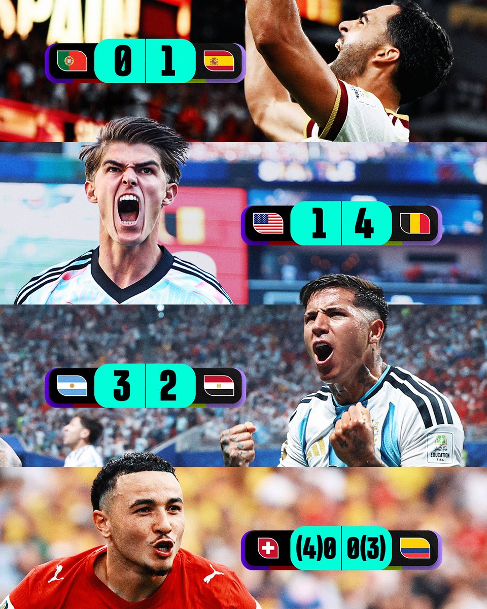 FIFAWorldCup's tweet photo. Round of 16 results 📋

#FIFAWorldCup