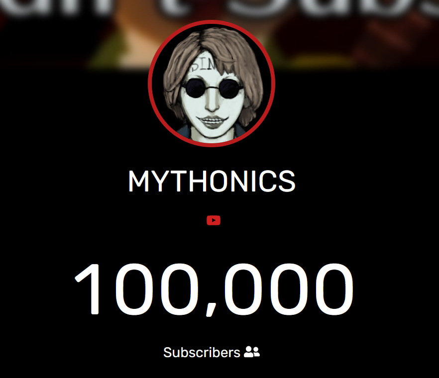 mythonics's tweet photo. 100k subscribers, thank you all so much! 
1 Million NEXT https://t.co/9dyFUyX2ZO