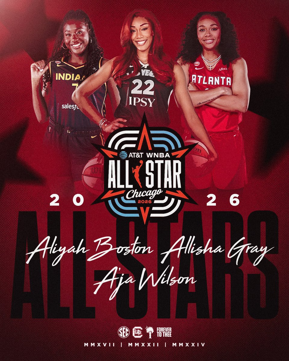 Lbrowninn's tweet photo. RT @GamecockWBB: All our As are All-Stars ... again 😤 https://t.co/P0M7zONChK
