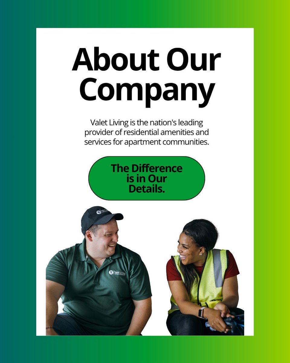 ValetLivingJobs's tweet photo. At Valet Living, the difference is in our people. Together, we create cleaner communities, deliver exceptional service, and make an impact every day. Learn more about careers at Valet Living through the link in our bio! https://t.co/KFAQVQrELy