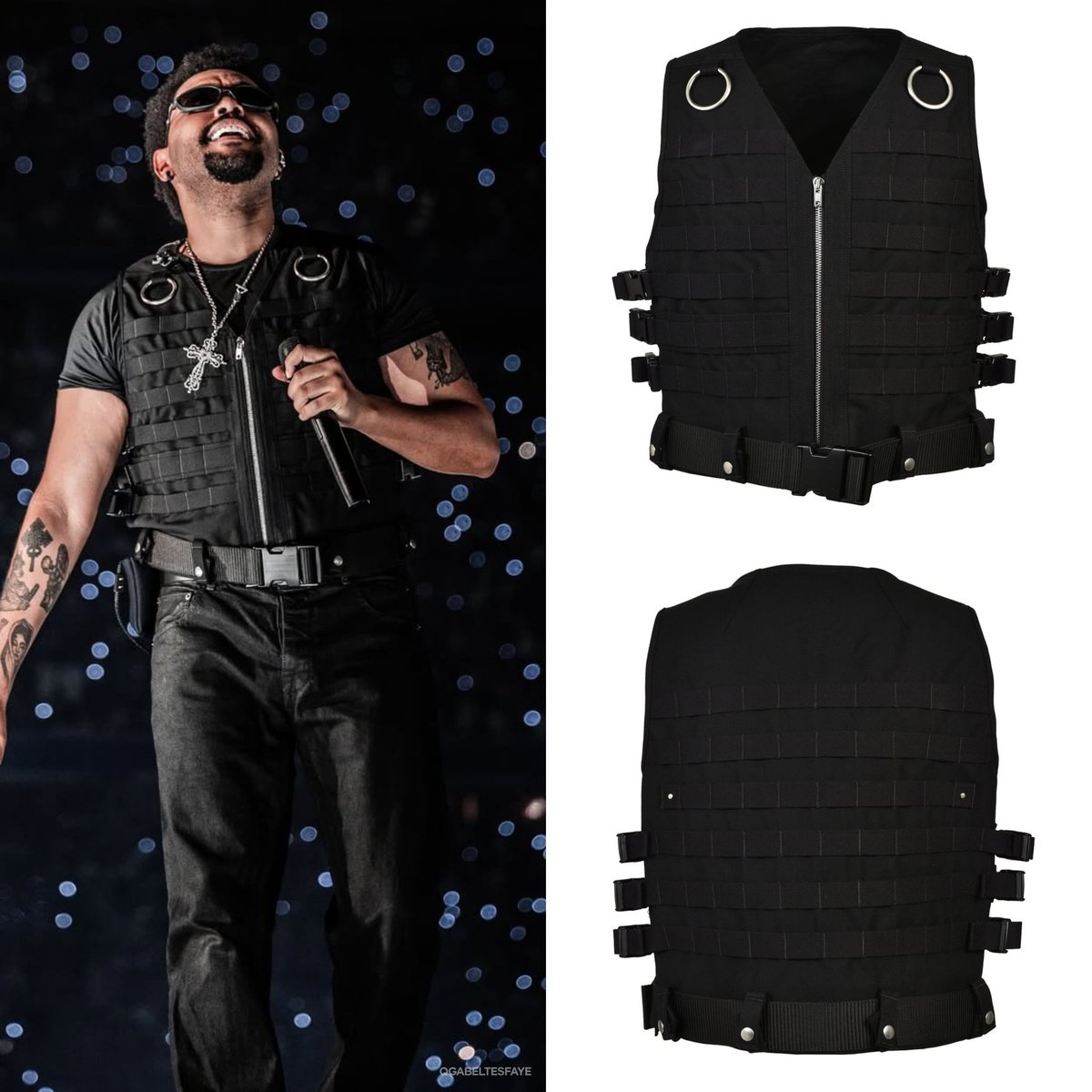 QGTheWeeknd's tweet photo. At the Munich, Germany show The Weeknd wore ‘Rick Owens Supply Vest’ 🖤 https://t.co/mfllT6ASke