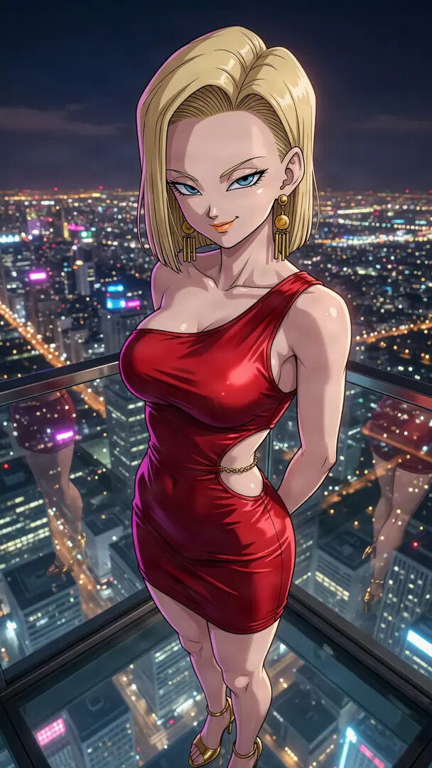 DaddyJim's tweet photo. City lights from the observation deck. Who are you bringing? #DragonBall #Android18 https://t.co/a19dx6bHTR