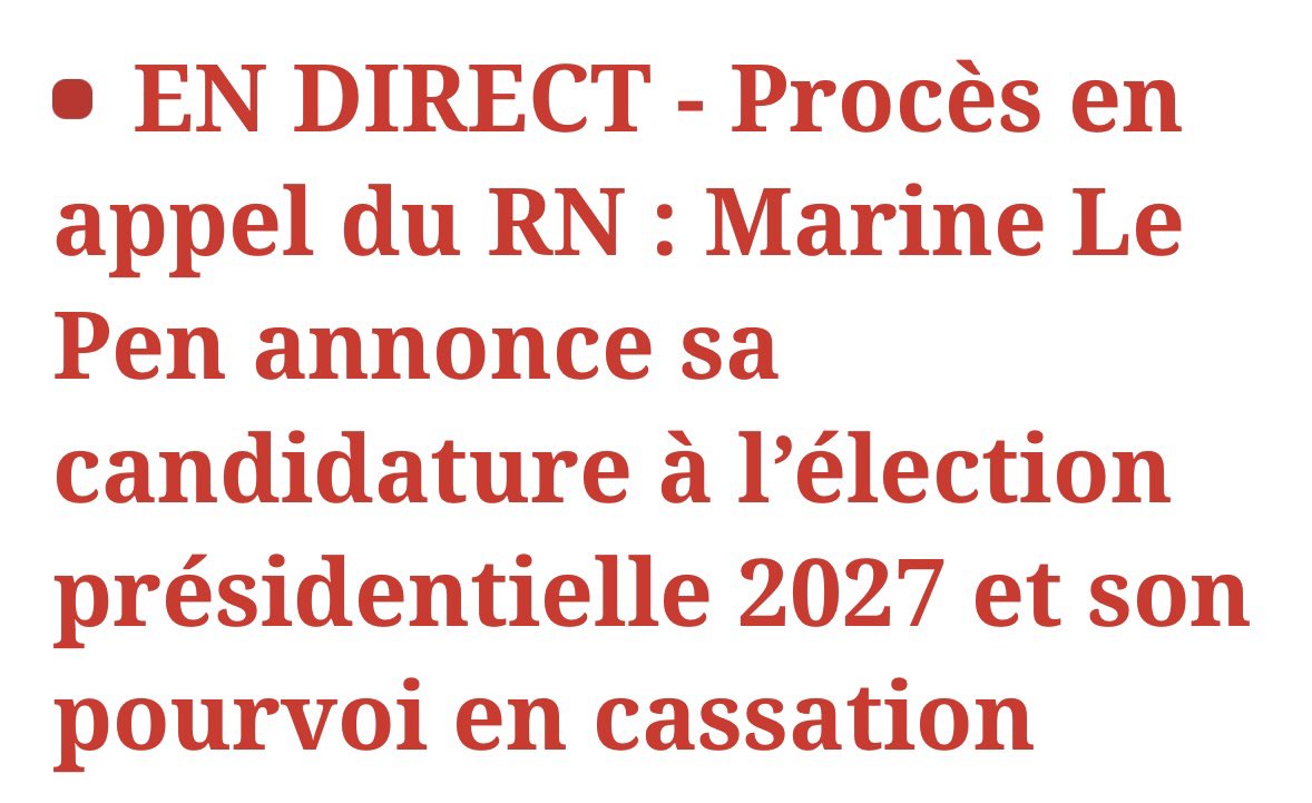 RockyOFFF's tweet photo. Je crois que j’ai la vision sur la stratégie de Le Pen de se présenter à l’élection présidentielle :

À première vue, on peut se dire que c’est suicidaire et égoïste de se présenter malgré la condamnation. Bien qu’il y ait cass, son image est entachée et chacun en jouera (…) https://t.co/ZS7bSz6FTi