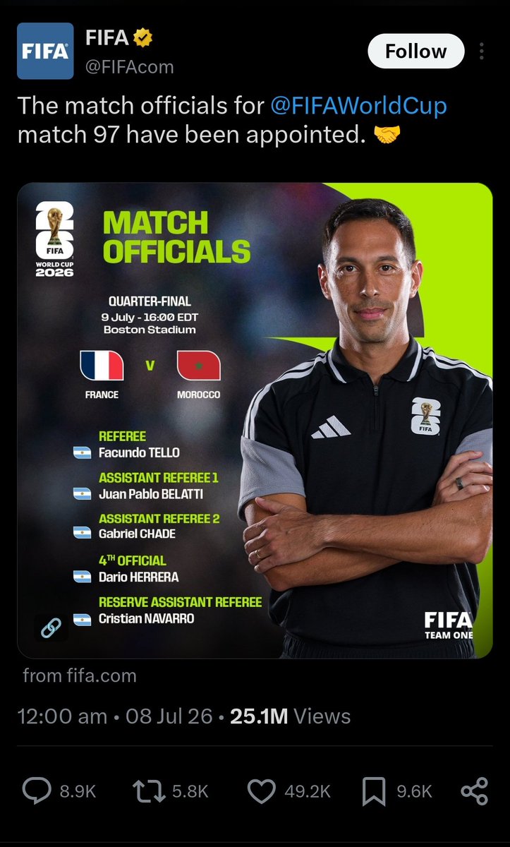 KingAC96's tweet photo. @Yamabroo_ Seeing the ref for France vs Morocco...

I smell conspiracy XD https://t.co/9H7KJS5NzQ